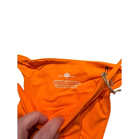 Toast Swim X Free People Signature Stitch Bikini Bottom Nectarine XS Orange - Picture 6 of 8